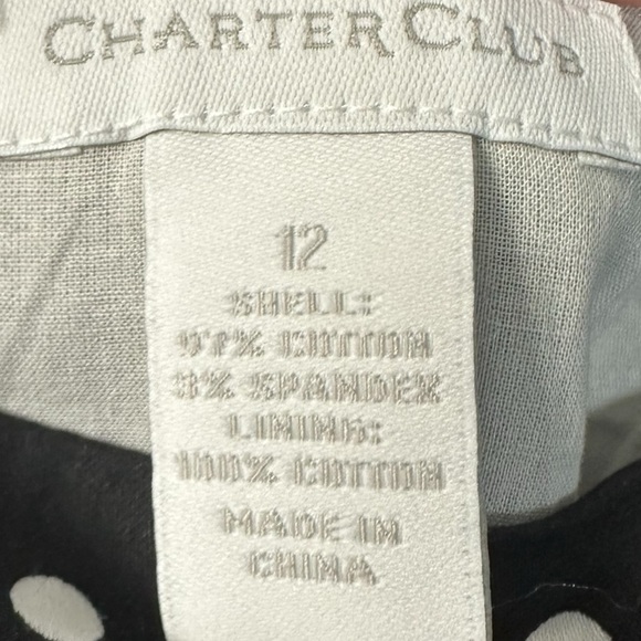 28. Sz 12 COTTON Polka Dot White and Black Pleated Lined Skirt with Lace trim - Picture 3 of 8